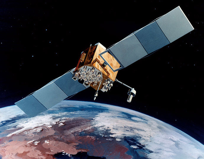 Navstar-2F satellite of the Global Positioning System (image from wikipedia.org by USAF)