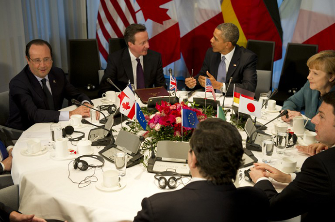 A G7 summit at the official residence of the Dutch prime minister in The Hague on March 24, 2014 on the sidelines of the Nuclear Security Summit (NSS). (AFP Photo / Alain Jocard)