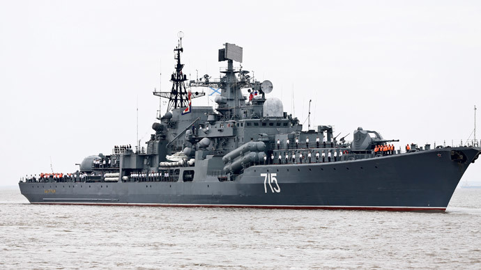 Russian battleships in Shanghai for joint naval drills