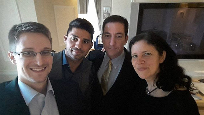 Here he is! Edward Snowden in reunion selfie with Greenwald, Poitras