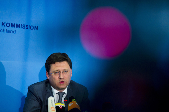 Russian Energy Minister Alexander Novak speaks during a news conference after EU-Ukraine-Russia energy negotiations at the EU commission representation in Berlin May 30, 2014. (Reuters/Thomas Peter)