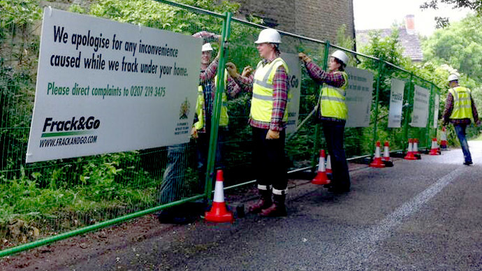 PM Cameron gets ‘fracked’ by UK environmental activists