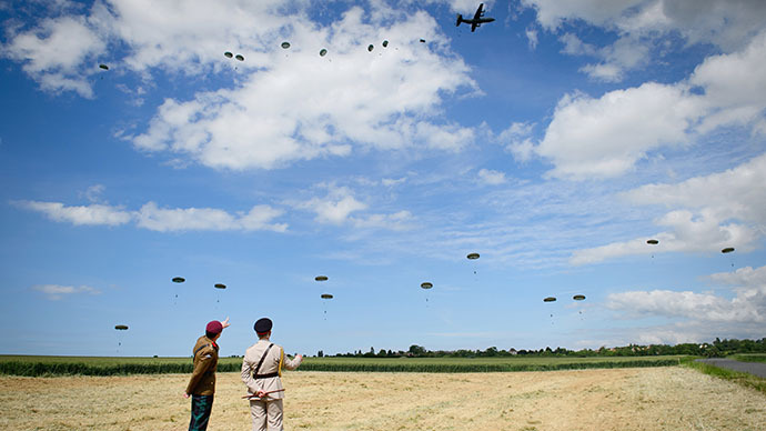 A D-Day commemoration in Ranville, northern France, on June 5, 2014, on the eve of the 70th anniversary of the World War II Allied landings in Normandy. (AFP Photo / Leon Neal)
