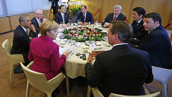 ‘Bon appétit,’ Putin tells G7 leaders dishing the dirt on Russia in Brussels