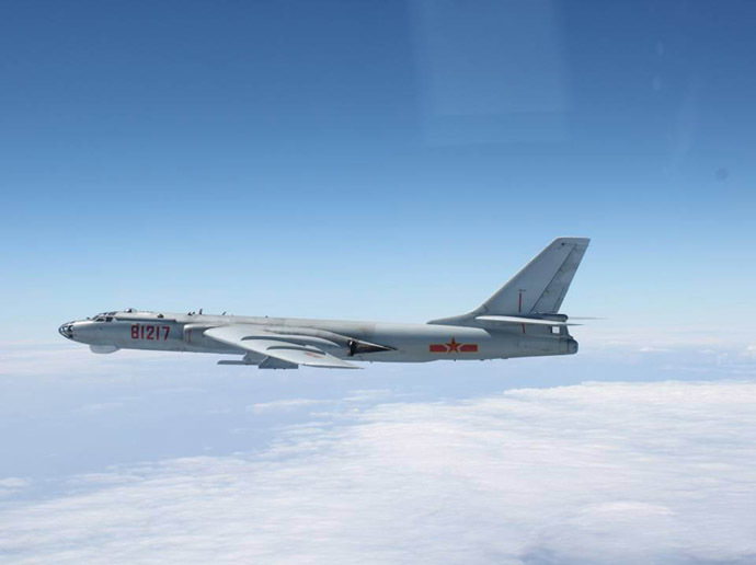 A Chinese H-6 bomber (Reuters/Joint Staff Office of the Defense Ministry of Japan)