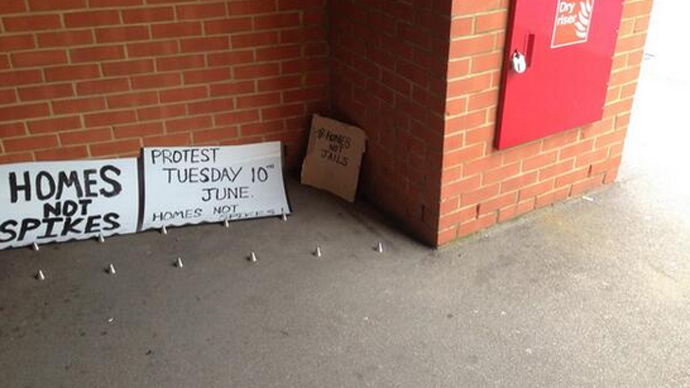 Anti-homeless spikes installed in posh London neighborhood spark outrage