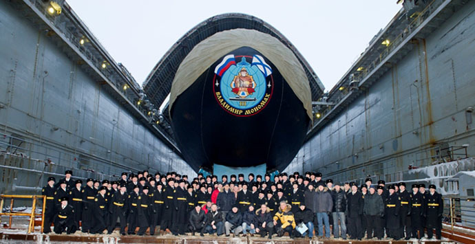 The crew of the nuclear submarine "Vladimir Monomakh" (Photo courtesy of "Sevmash" press service)