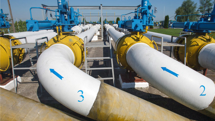 A picture taken on May 21, 2014 shows a gas metering station "Uzhgorod" near the Chaslivci village, not far from western Ukrainian city of Uzhgorod. (AFP Photo)