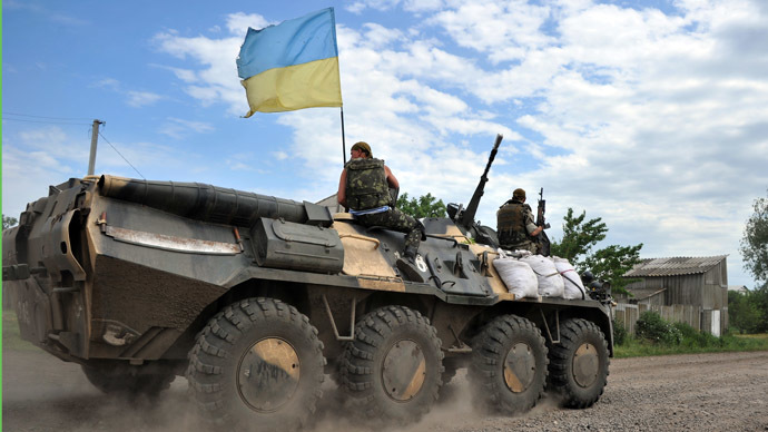 Ukrainian APC with troops breaches Russian border