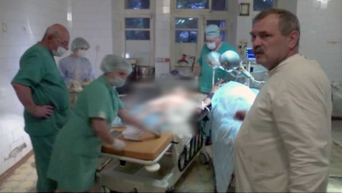 Still from Rossiya 24 channel's video shows hospital in Slavyansk on June 20, 2014