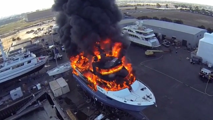 Drone captures $24 mn dream yacht going up in flames