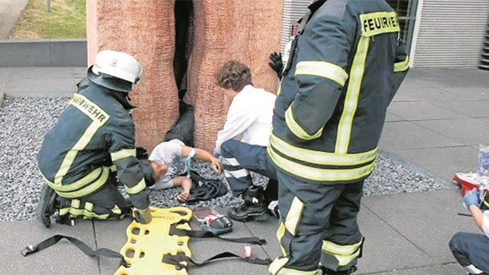 It’s a boy! US exchange student rescued from giant stone vagina in Germany