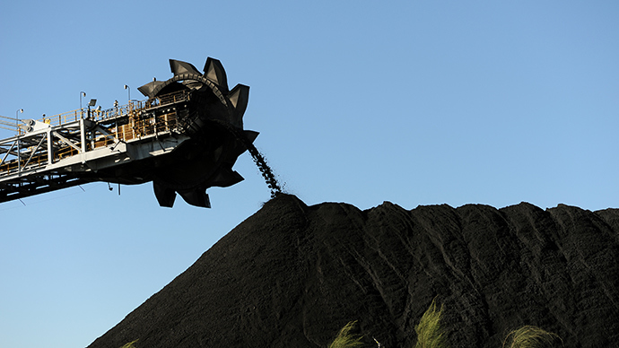 Coal being stockpiled at the coal port of Newcastle in Australia's New South Wales state (AFP Photo)