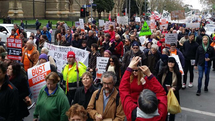 Bust the budget! Thousands of Australians protest Abbott’s austerity (PHOTOS)