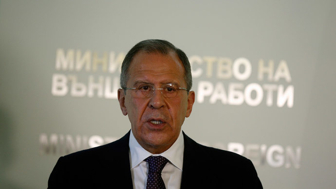 Russia's Foreign Minister Sergei Lavrov speaks during a news conference after his meeting with his Bulgarian counterpart Kristian Vigenin (not seen) in Sofia July 7, 2014.(Reuters / Stoyan Nenov )