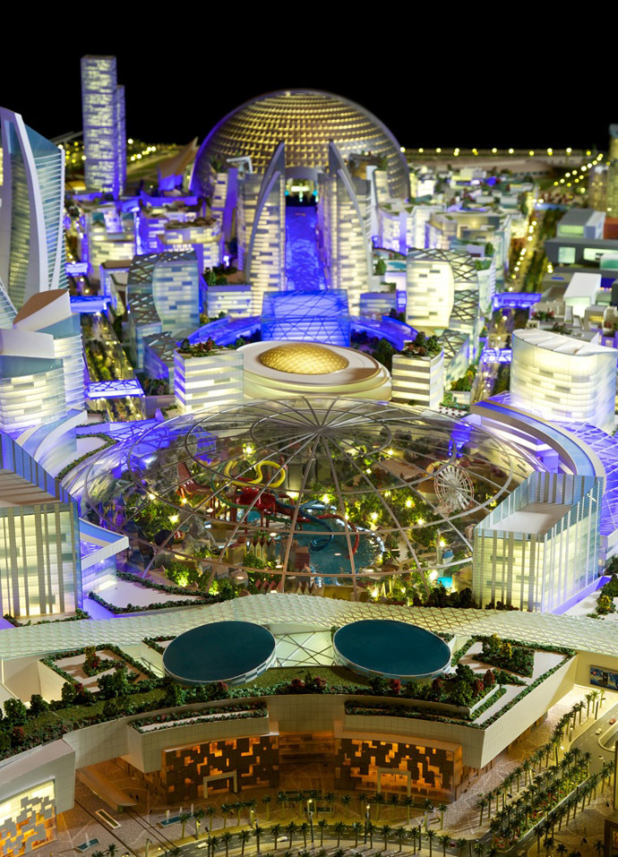 A handout generated image released on July 6, 2014 by the press office of Sheikh Mohammed Bin Rashid al-Maktoum, ruler of Dubai shows the "Mall of the World" to be built in Dubai. (AFP Photo/Sheikh Mohammed Bin Rashid)