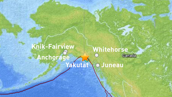 5.8 magnitude earthquake hits 95 km northwest of Yakutat, Alaska
