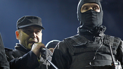 Ukrainian nationalist group blocks Russian gas stations, demands free gas