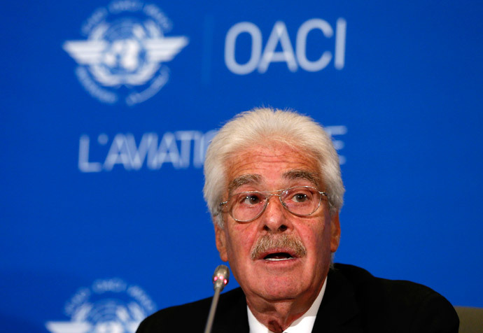 ICAO Secretary General Raymond Benjamin speaks during a press conference in Montreal, July 29, 2014.(Reuters / Christinne Muschi)