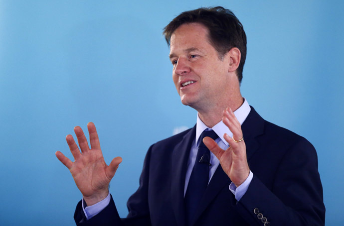 Britain's Deputy Prime Minister and leader of the Liberal Democrats, Nick Clegg (Reuters/Andrew Winning)