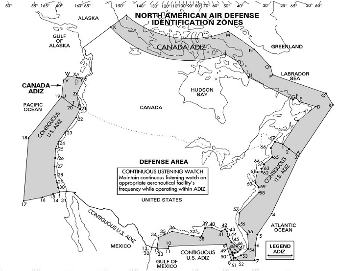 United States ADIZ boundaries, 11 Feb 2010 (Department of Defense/National Geospatial Intelligence Agency)