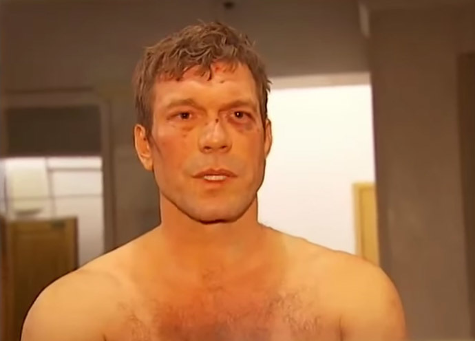 Presidential candidate Oleg Tsarev from eastern Ukraine was beaten by a mob of radical activists as he was about to take part in a political talk show. (Still from YouTube video) (Still from YouTube video) 