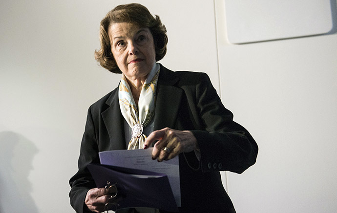 Concerns have arisen Britainâs US ambassador may have tried to lobby Senator Diane Feinstein in an effort to censor Britain's role in CIA rendition out of a soon-to-published Senate report. (AFP Photo / Bremdan Smialowski)