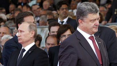 Putin, Poroshenko shake hands as Minsk forum to discuss Ukrainian peace plan