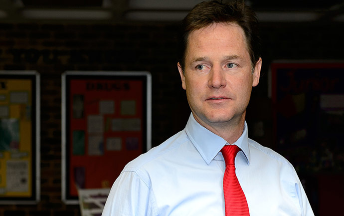 Deputy Prime Minister and Liberal Democrat party leader Nick Clegg (AFP Photo / Leon Neal)