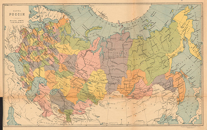 A map showing subdivisions of the Russian Empire as of 1914