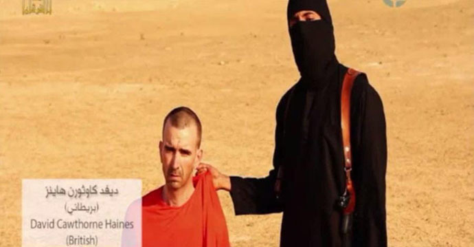 David Cawthorne Haines is shown in the YouTube video of the beheading of journalist James Foley. (A screenshot from a video)