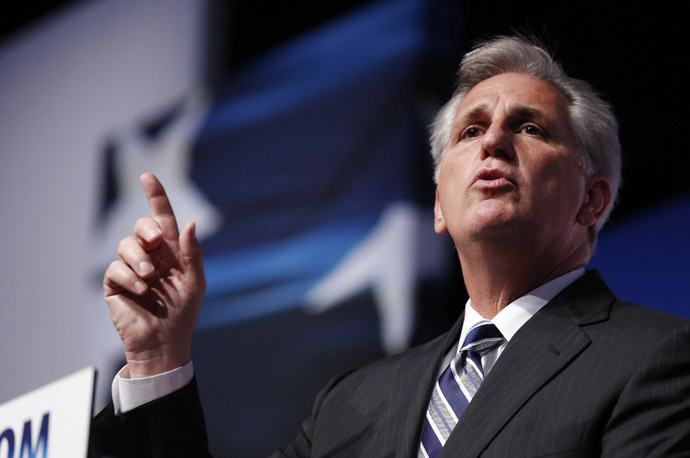 U.S. House Majority Leader-elect Rep. Kevin McCarthy (R-CA) gestures on the second day of the 5th annual Faith & Freedom Coalition's "Road to Majority" Policy Conference in Washington, June 20, 2014. (Reuters/Larry Downing)