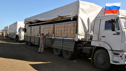 ​112 trucks carrying German humanitarian aid enter Ukraine (VIDEO)