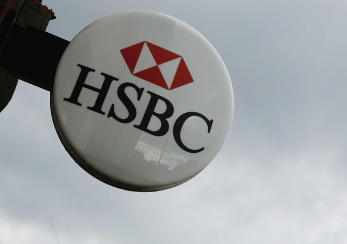 The signage of the HSBC bank is seen at a branch at Hayes in west London February 24, 2014.(Reuters/Luke MacGregor)