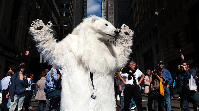'Polar bear' arrested at #FloodWallStreet protest