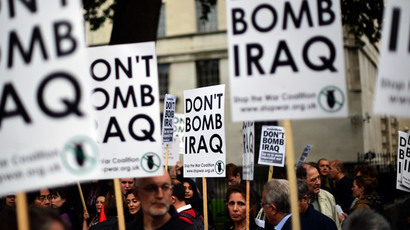'Hands off the Middle East': Hundreds rally in London against British airstrikes