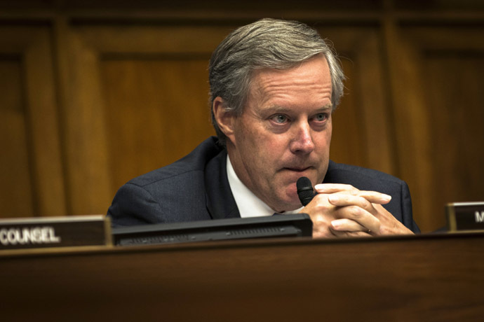 Rep. Mark Meadows (R-NC) questions IRS Commissioner John Koskinen as he testifies before the House Oversight and Government Reform Committee in Washington Monday June 23, 2014. (Reuters/James Lawler Duggan)
