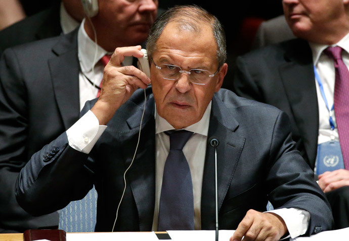 Russia's Foreign Minister Sergey Lavrov listens to a translation during a meeting of the United Nations Security Council at the 69th U.N. General Assembly in New York, September 24, 2014.(Reuters / Brendan McDermid)