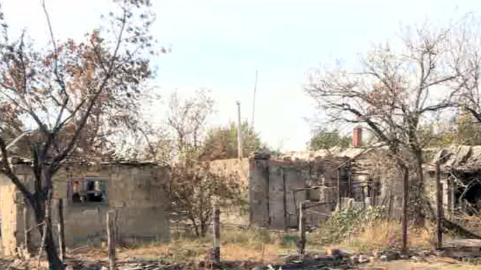 Khryashchevatoe village, Lugansk region.(Screenshot from RT video)