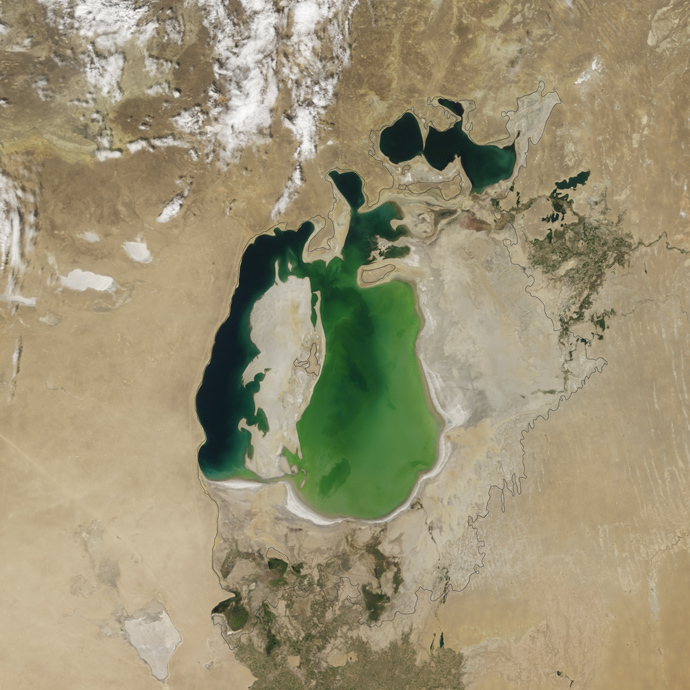 The Aral Sea in 2000 (NASA Earth Observatory)