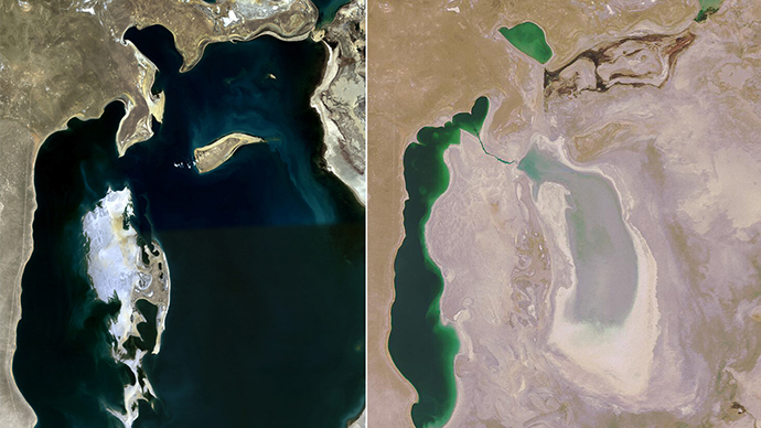 Shocking NASA pics show Aral Sea basin now completely dry