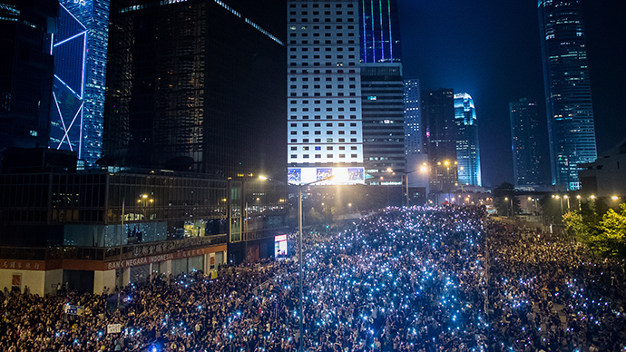 Tens of thousands up all night: Massive protests light up Hong Kong skyline (PHOTOS)