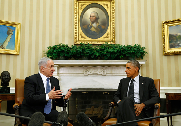 U.S. President Barack Obama (R) meets with Israel's Prime Minister Benjamin Netanyahu at the White House in Washington October 1, 2014 (Reuters / Kevin Lamarque)