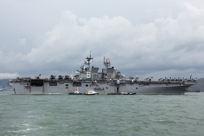 The USS Makin Island ship (AFP Photo / Anthony Wallace)