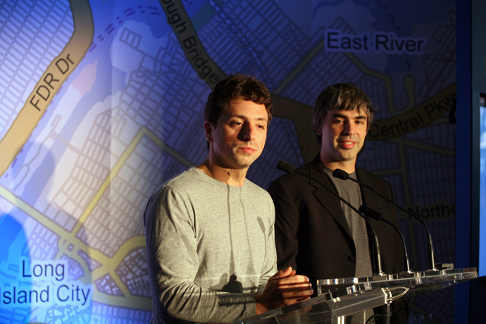 Google founders Larry Page (R) and Sergey Brin (Michael Nagle / Getty Images / AFP)