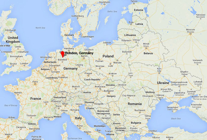 The location of Gazprom's new 4.2 bcm natural gas storage facility in Rehden, Gemany. (Google Maps)