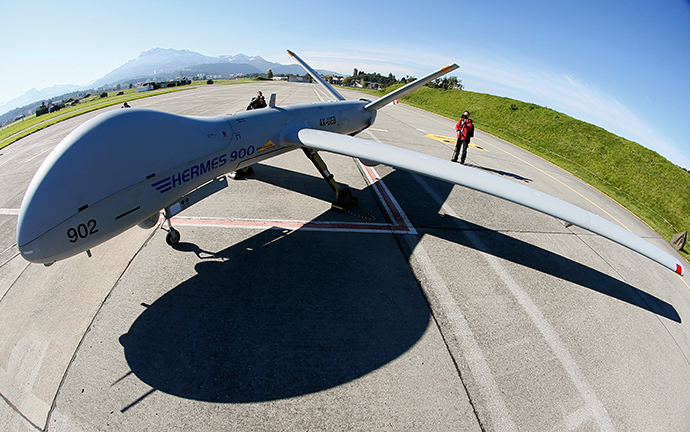 An Israeli Elbit Systems Ltd. Hermes 900 unmanned aerial vehicle (UAV). (Reuters / Pascal Lauener)