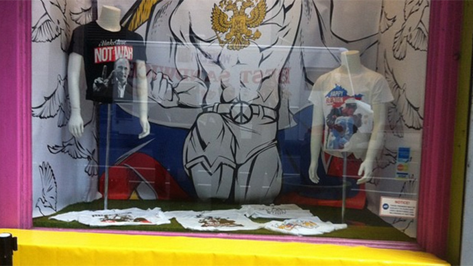 'Putin the peacemaker' T-shirts now on sale at designer store in NYC