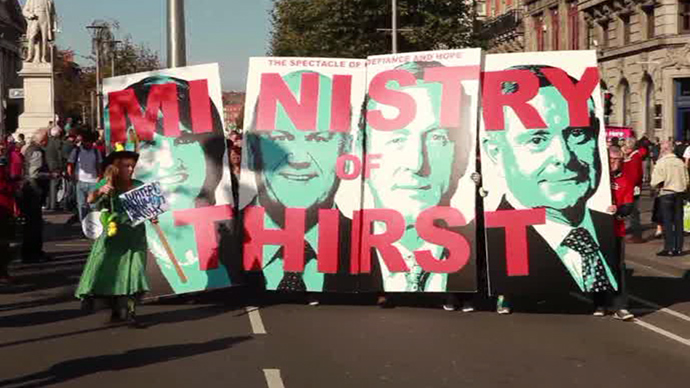 Dublin gridlocked as 50,000 Irish protesters oppose ‘Ministry of Thirst’ water charges