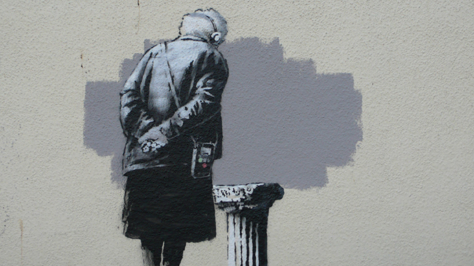 ​Scrotally unacceptable! Banksy mural defaced by crude phallic doodle  (NSFW)